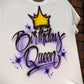 Birthday Queen Crown Customizable Airbrush T shirt Design from Airbrush Customs x Dale The Airbrush Guy