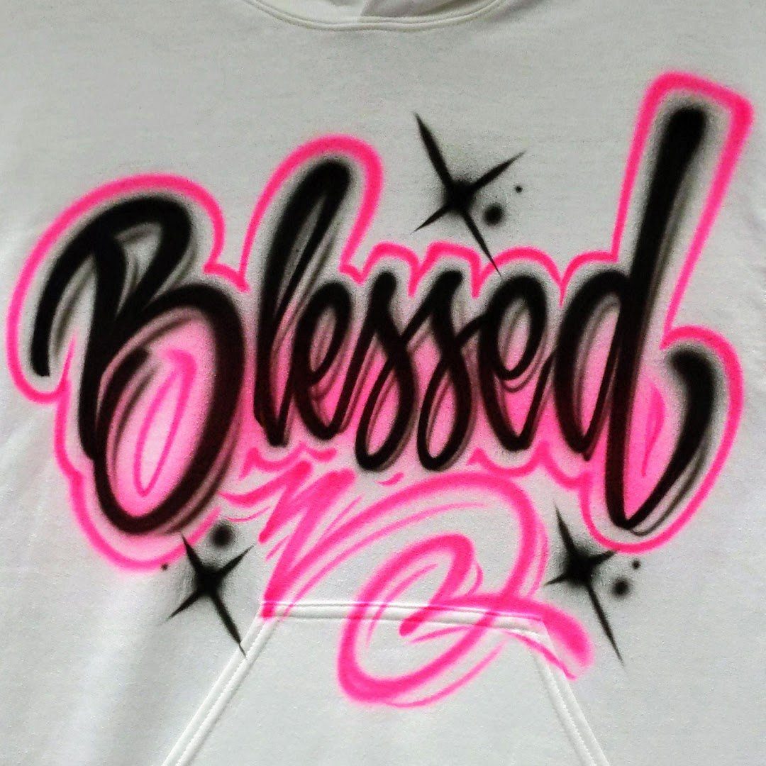 Blessed Script Design Customizable Airbrush T shirt Design from Airbrush Customs x Dale The Airbrush Guy