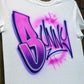 Block Letter Name Customizable Airbrush T shirt Design from Airbrush Customs x Dale The Airbrush Guy