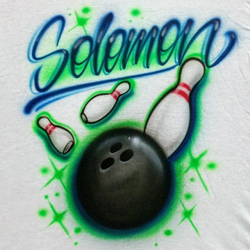 Bowling Design Customizable Airbrush T shirt Design from Airbrush Customs x Dale The Airbrush Guy