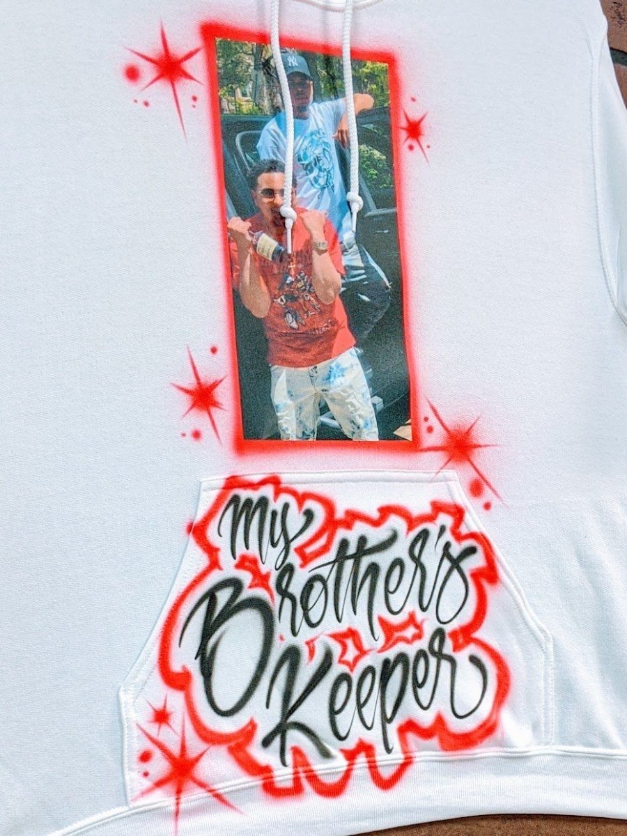 Brother's Keeper Photo Customizable Airbrush T shirt Design from Airbrush Customs x Dale The Airbrush Guy
