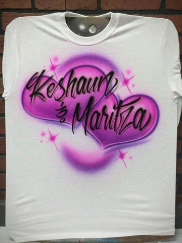 Couples Hearts Customizable Airbrush T shirt Design from Airbrush Customs x Dale The Airbrush Guy