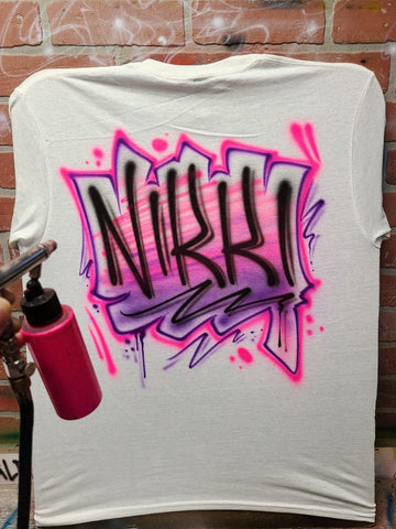 urban style name personalized custom airbrush apparel design