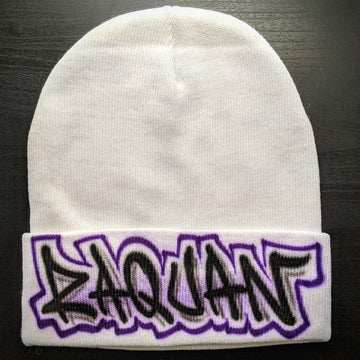 Custom Beanie | Urban Name Design Customizable Airbrush T shirt Design from Airbrush Customs x Dale The Airbrush Guy