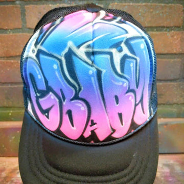 Custom Trucker | Graffiti Name Customizable Airbrush T shirt Design from Airbrush Customs x Dale The Airbrush Guy