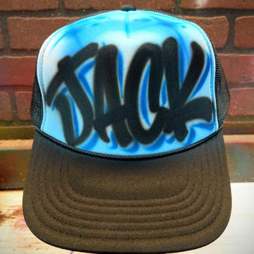 Custom Trucker | Script Name Design Customizable Airbrush T shirt Design from Airbrush Customs x Dale The Airbrush Guy