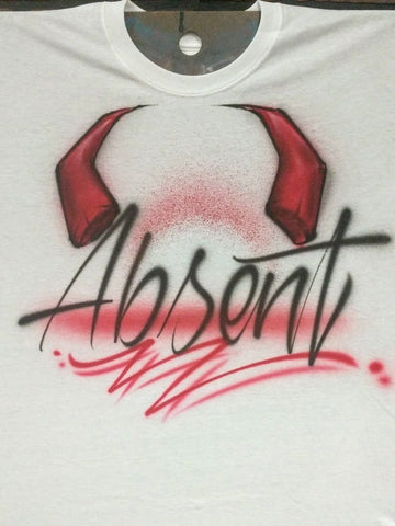 devil horns design custom personalized airbrush apparel design