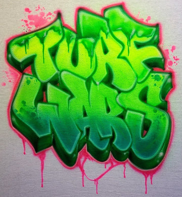 Dripping 3D Graffiti Customizable Airbrush T shirt Design from Airbrush Customs x Dale The Airbrush Guy