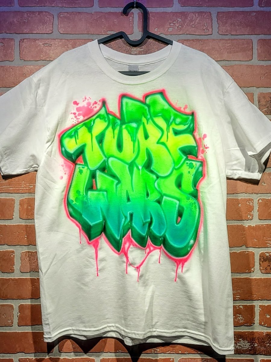Dripping 3D Graffiti Customizable Airbrush T shirt Design from Airbrush Customs x Dale The Airbrush Guy
