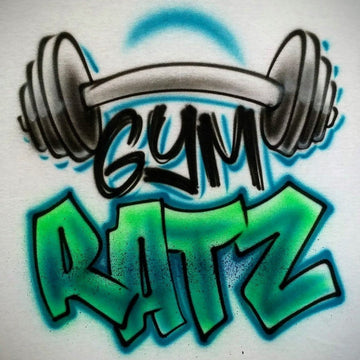 Dumbbell Design Customizable Airbrush T shirt Design from Airbrush Customs x Dale The Airbrush Guy