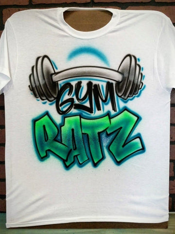 dumbbell design custom personalized airbrush apparel design