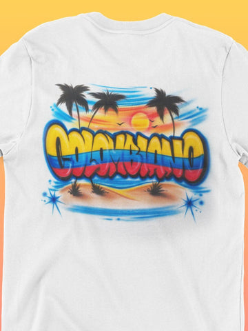 flag sunset design custom personalized airbrush apparel design