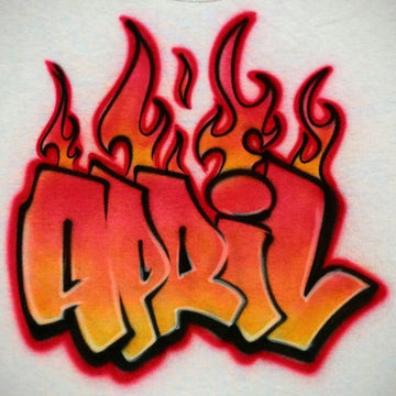 Flame Graffiti Customizable Airbrush T shirt Design from Airbrush Customs x Dale The Airbrush Guy