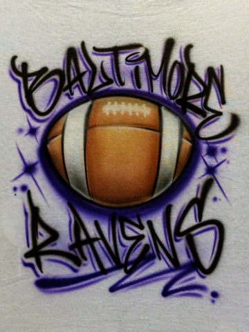 Football Design Customizable Airbrush T shirt Design from Airbrush Customs x Dale The Airbrush Guy