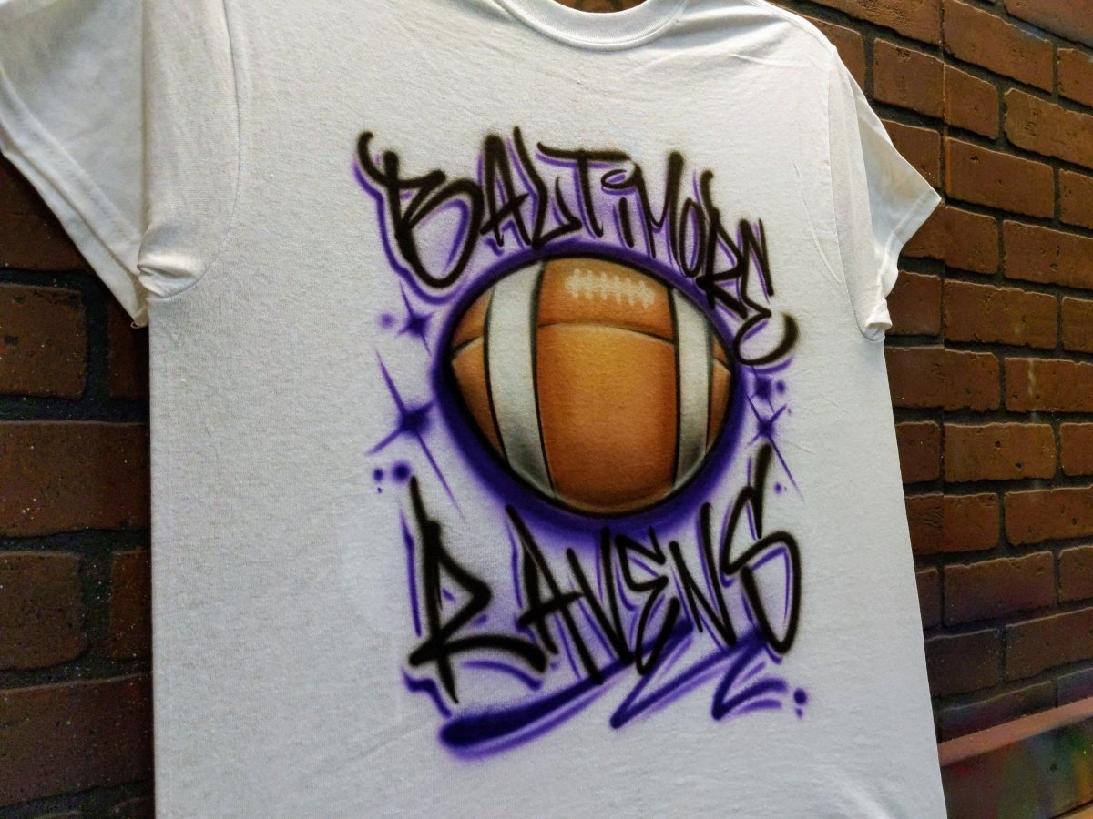 Football Design Customizable Airbrush T shirt Design from Airbrush Customs x Dale The Airbrush Guy