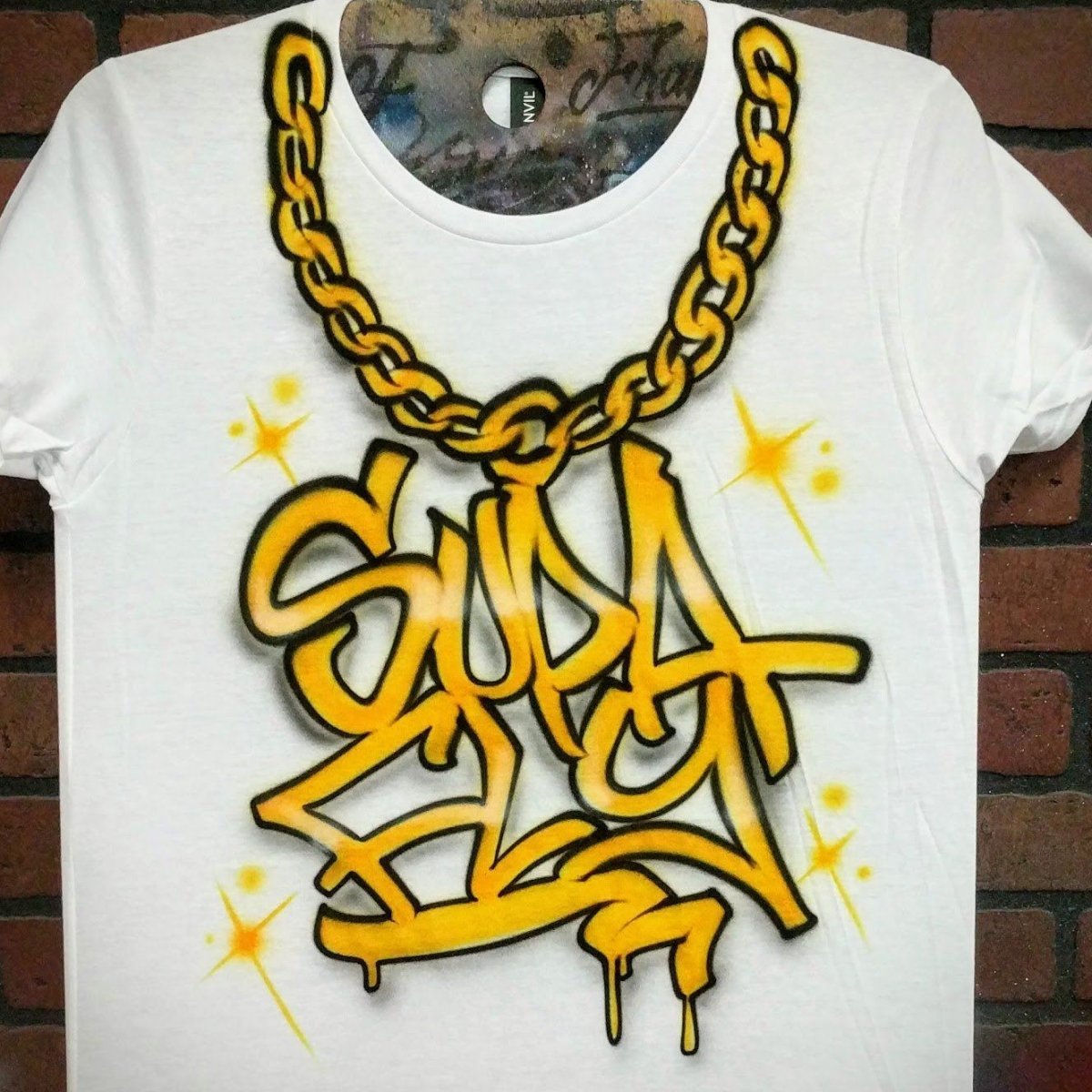 Gold Chain Design Customizable Airbrush T shirt Design from Airbrush Customs x Dale The Airbrush Guy