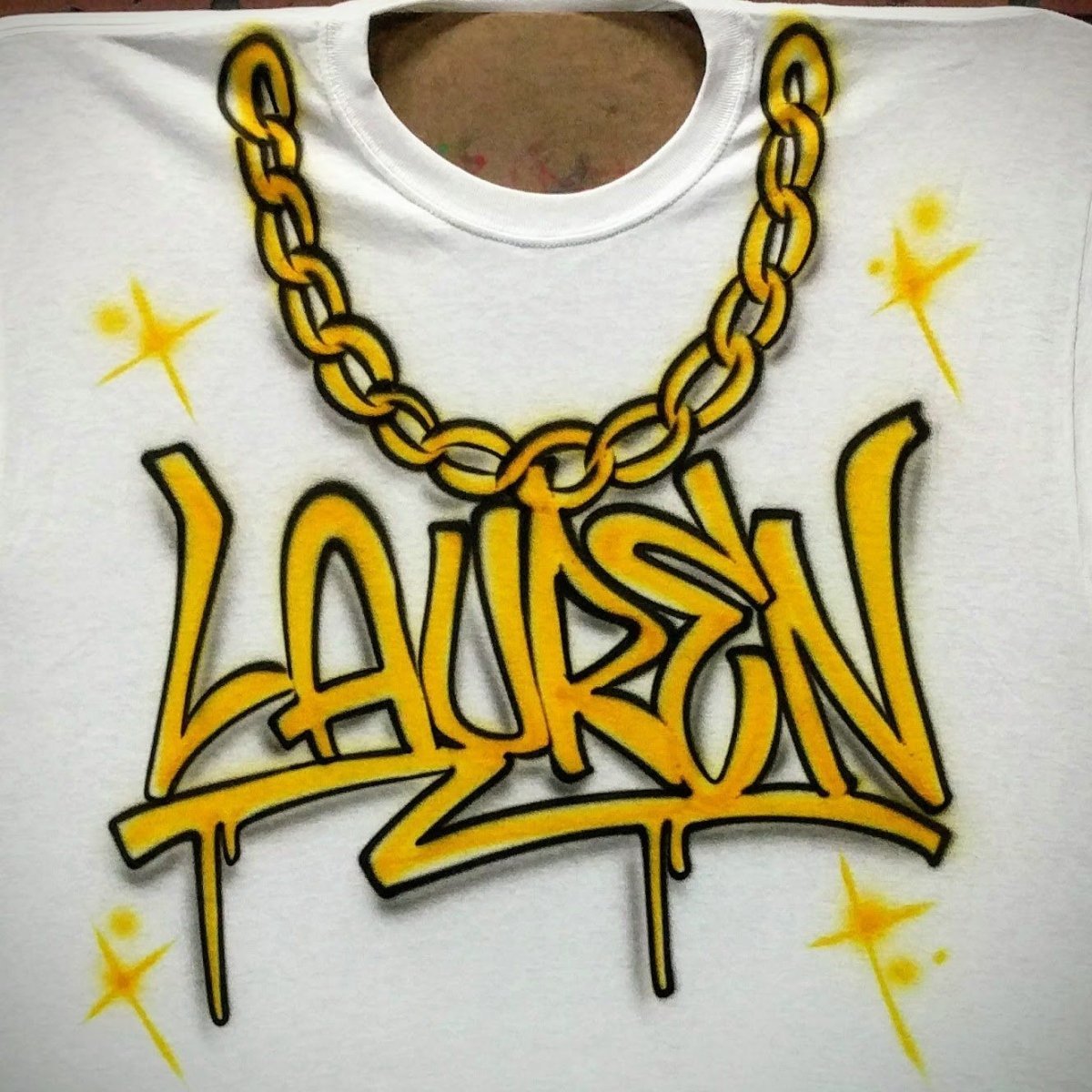 Gold Chain Design Customizable Airbrush T shirt Design from Airbrush Customs x Dale The Airbrush Guy