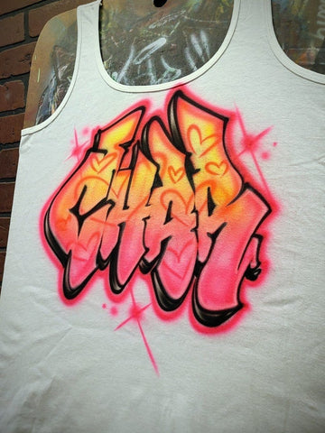 Graffiti Hearts Customizable Airbrush T shirt Design from Airbrush Customs x Dale The Airbrush Guy