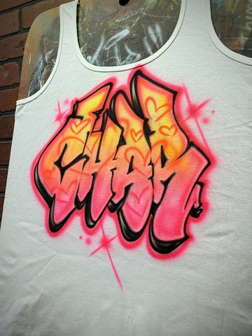 graffiti hearts custom personalized airbrush apparel design