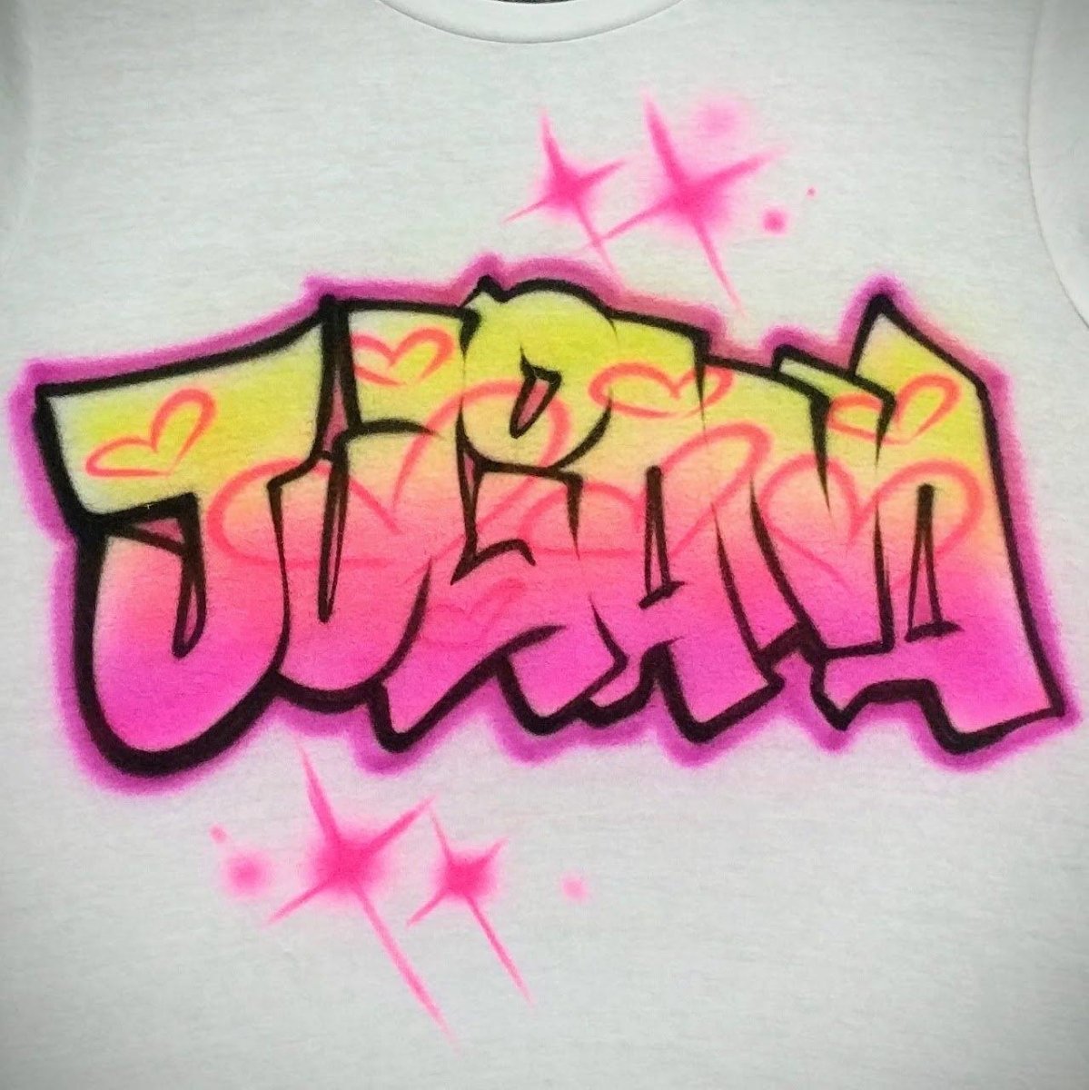 Graffiti Hearts Customizable Airbrush T shirt Design from Airbrush Customs x Dale The Airbrush Guy