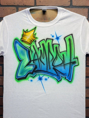 Graffiti Letter Crown Customizable Airbrush T shirt Design from Airbrush Customs x Dale The Airbrush Guy