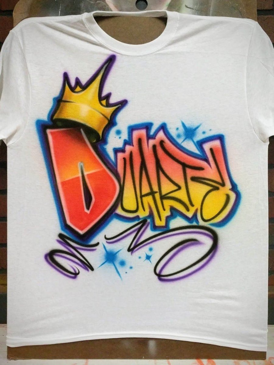 Graffiti Letter Crown Customizable Airbrush T shirt Design from Airbrush Customs x Dale The Airbrush Guy
