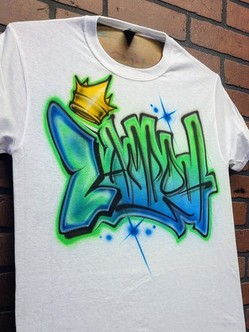 Graffiti Letter Crown Customizable Airbrush T shirt Design from Airbrush Customs x Dale The Airbrush Guy