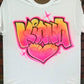 Heart Name Design Customizable Airbrush T shirt Design from Airbrush Customs x Dale The Airbrush Guy