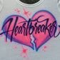 Heartbreaker Design Customizable Airbrush T shirt Design from Airbrush Customs x Dale The Airbrush Guy