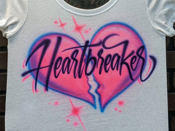 Heartbreaker Design Customizable Airbrush T shirt Design from Airbrush Customs x Dale The Airbrush Guy
