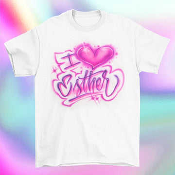 i love name custom personalized airbrush apparel design