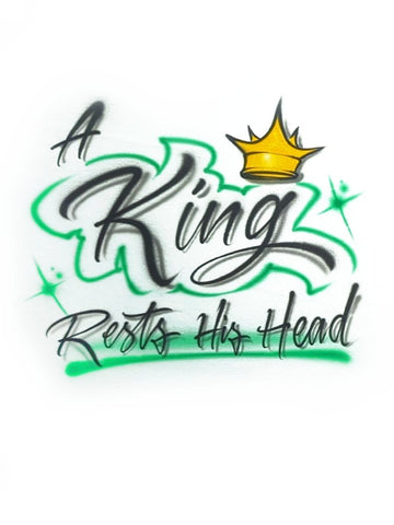 king rests his head custom personalized airbrush apparel design