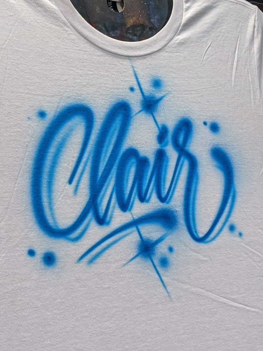 Monochrome Script Name Customizable Airbrush T shirt Design from Airbrush Customs x Dale The Airbrush Guy