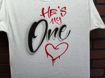 my one valentine personalized custom airbrush apparel design