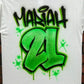 Name + Number Design Customizable Airbrush T shirt Design from Airbrush Customs x Dale The Airbrush Guy