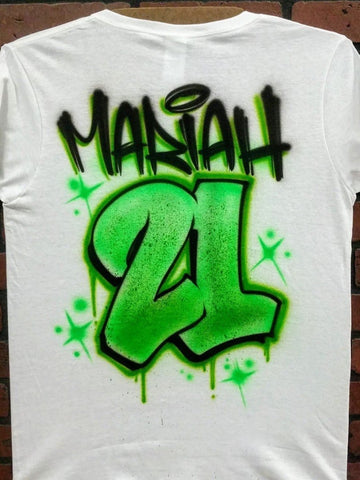 name + number design personalized custom airbrush apparel design