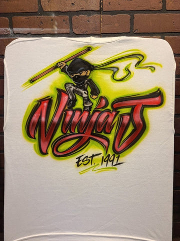 ninja design personalized custom airbrush apparel design