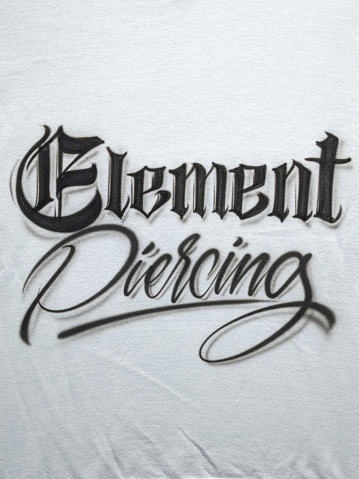 Old English / Script Lettering Customizable Airbrush T shirt Design from Airbrush Customs x Dale The Airbrush Guy