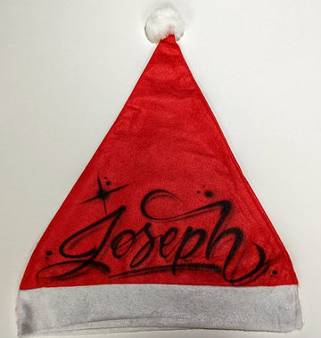 Personalized Santa Hat Customizable Airbrush T shirt Design from Airbrush Customs x Dale The Airbrush Guy