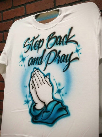 prayer hands design personalized custom airbrush apparel design