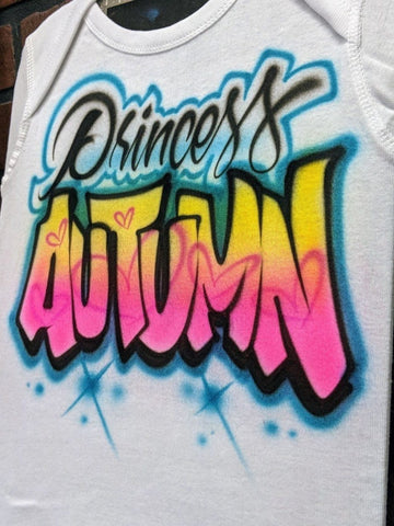 princess name personalized custom airbrush apparel design