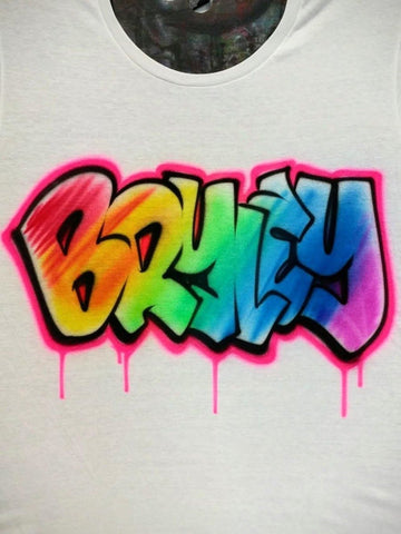 Rainbow Graffiti Customizable Airbrush T shirt Design from Airbrush Customs x Dale The Airbrush Guy