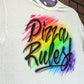Rainbow Script Design Customizable Airbrush T shirt Design from Airbrush Customs x Dale The Airbrush Guy