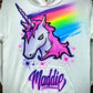 Rainbow Unicorn Design Customizable Airbrush T shirt Design from Airbrush Customs x Dale The Airbrush Guy
