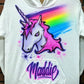 Rainbow Unicorn Design Customizable Airbrush T shirt Design from Airbrush Customs x Dale The Airbrush Guy