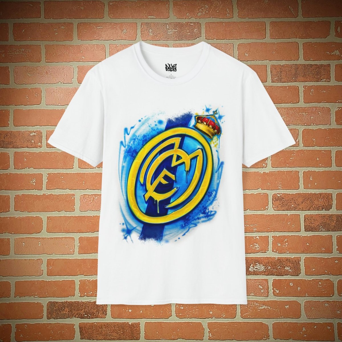 Real Madrid Graffiti Style Shirt Customizable Airbrush T shirt Design from Airbrush Customs x Dale The Airbrush Guy
