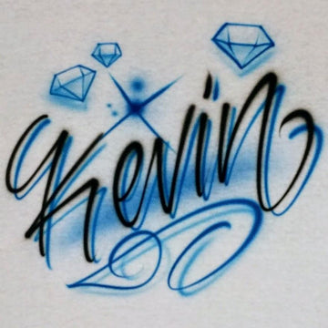 script diamond design personalized custom airbrush apparel design