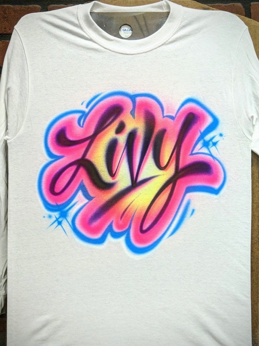 Airbrush Tye Dye Name Design T Shirt