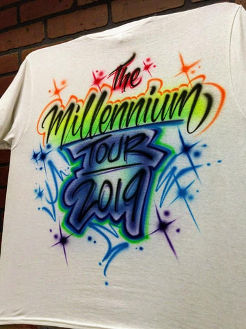 script lettering personalized custom airbrush apparel design