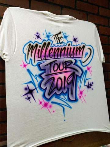 script lettering personalized custom airbrush apparel design